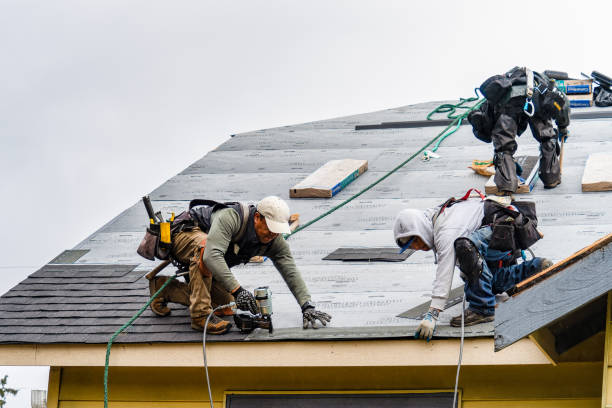 Professional Flat Roof Repair technician working in Farmland, IN